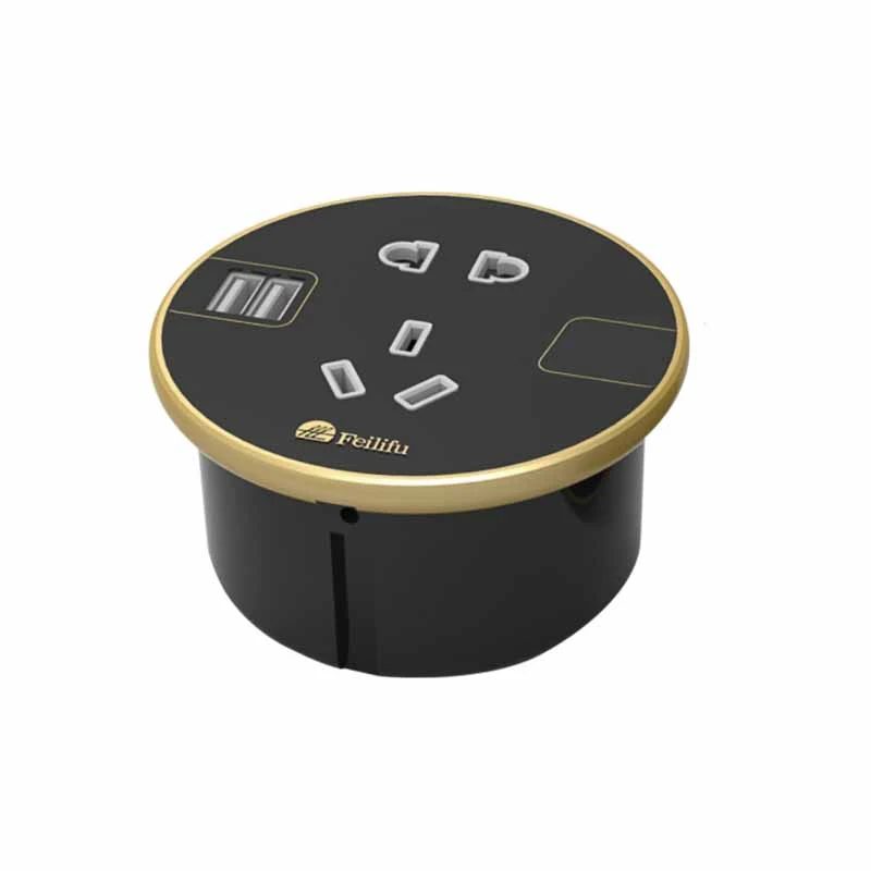 Yakamisikidzwa Round Desktop Power Grommet ine 2Usb Charger Port