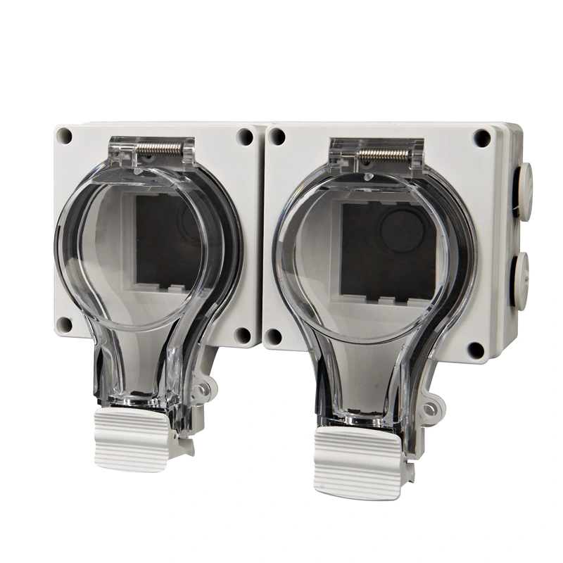 IP66 New Series Mvura Isingapindiki Socket 2 Gang Socket Empty Shell