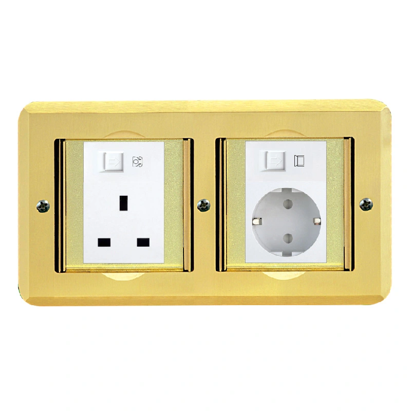 Vhura Kavha Socket Brass Alloy Floor Socket 6 Module Capacity