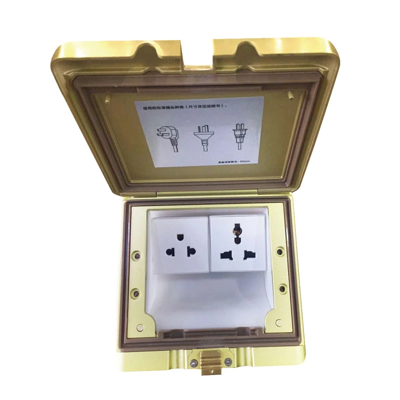 Pop Up Yakasimudza IP55 Mvura Isingapindi Magetsi Floor Outlet Socket Bhokisi